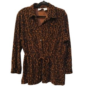 Vintage Delores Bell Animal Print Drawstring Blouse